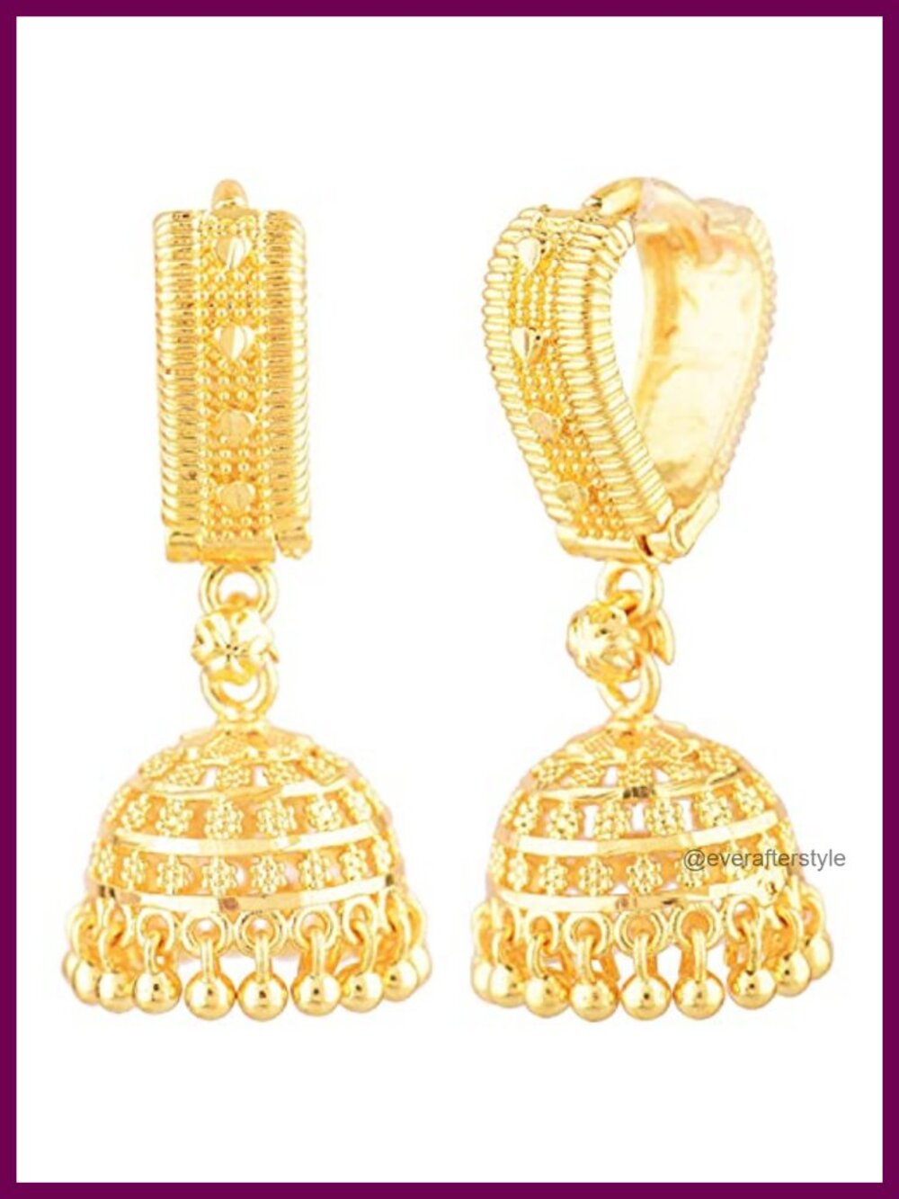 Efulgenz Indian Hoop Gold Tone Jhumka Dangle Earrings for Women